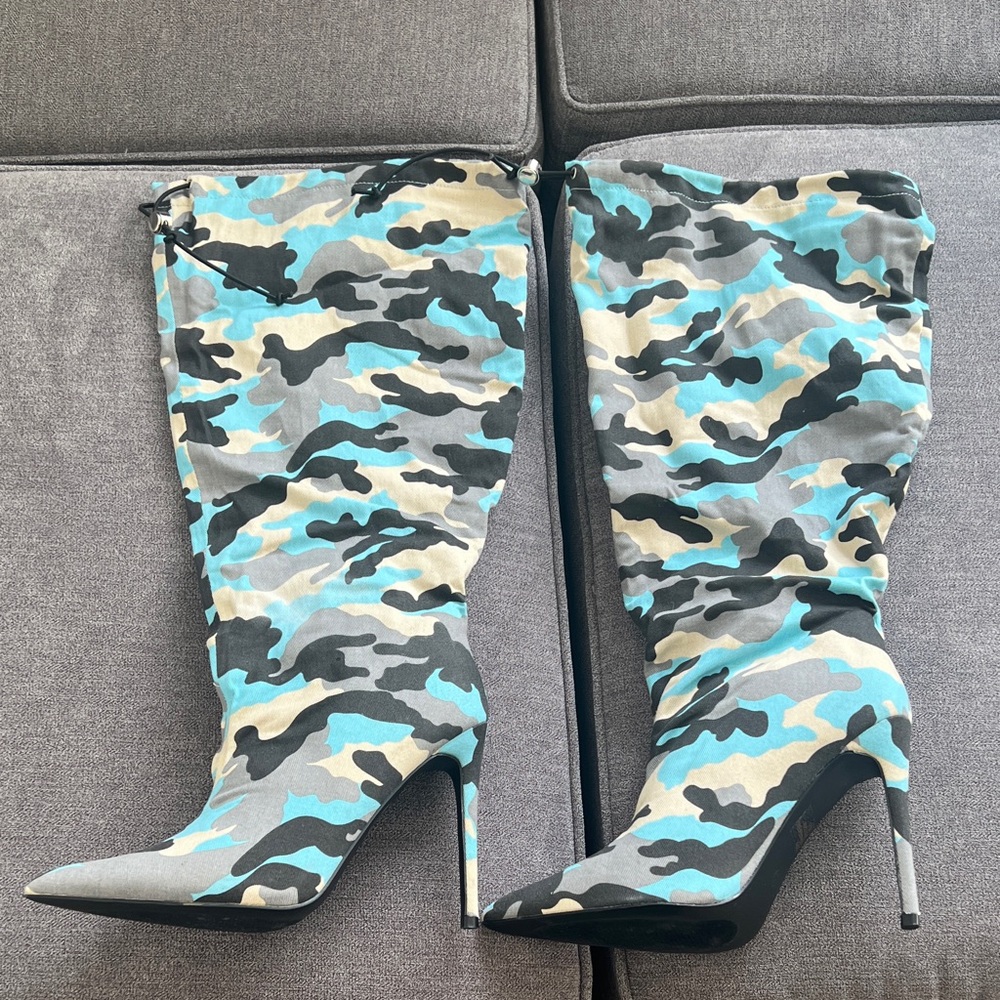 Camouflage Stiletto Boots